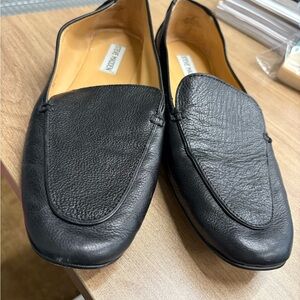 STEVE MADDEN Woman’s Black Leather Slip-On Loafers